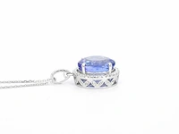 Witgouden hanger diamant tanzaniet - afbeelding 12 van  12