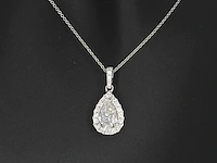 Witgouden hanger druppel briljant 1.00 ct