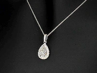 Witgouden hanger druppel briljant 1.00 ct - afbeelding 4 van  9