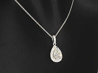 Witgouden hanger druppel briljant 1.00 ct - afbeelding 5 van  9