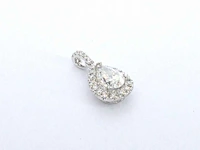 Witgouden hanger druppel briljant 1.00 ct - afbeelding 6 van  9