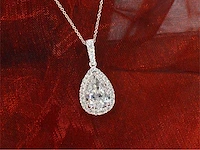 Witgouden hanger druppel briljant 3.00 ct