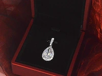 Witgouden hanger druppel briljant 3.00 ct - afbeelding 4 van  8