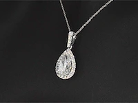 Witgouden hanger druppel briljant 3.00 ct - afbeelding 5 van  8