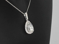 Witgouden hanger druppel briljant 3.00 ct - afbeelding 6 van  8
