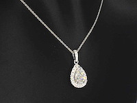 Witgouden hanger druppelvorm briljant 1.00 carat - afbeelding 5 van  9