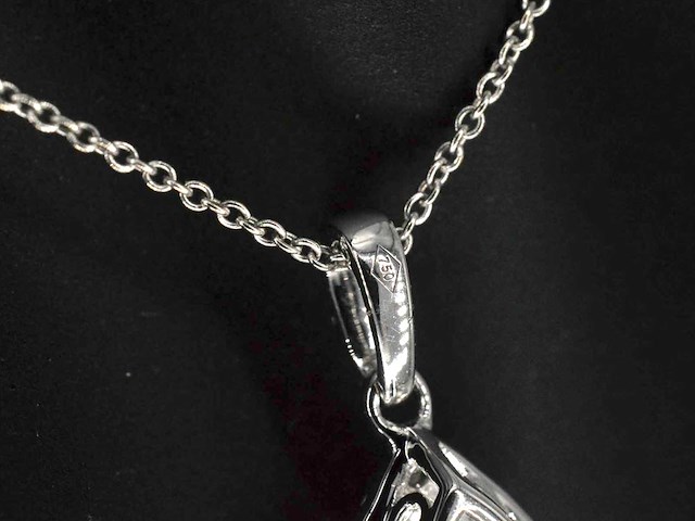 Witgouden hanger druppelvorm briljant 1.00 carat - afbeelding 7 van  9