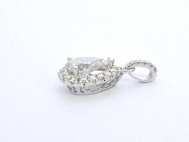 Witgouden hanger druppelvorm briljant 1.00 carat - afbeelding 8 van  9