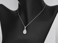 Witgouden hanger druppelvorm briljant 1.00 carat - afbeelding 9 van  9
