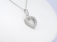 Witgouden hanger in hartvorm met diamant, excl. ketting - afbeelding 2 van  9