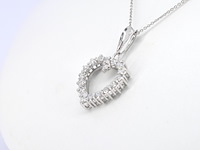 Witgouden hanger in hartvorm met diamant, excl. ketting - afbeelding 3 van  9