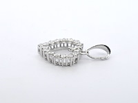 Witgouden hanger in hartvorm met diamant, excl. ketting - afbeelding 4 van  9
