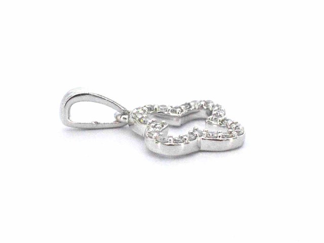 Witgouden hanger klaver vier diamanten - afbeelding 2 van  10