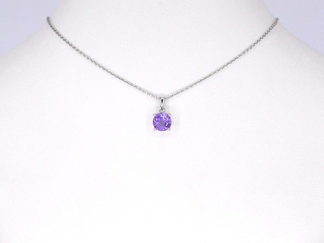 Witgouden hanger met amethist, excl. ketting - afbeelding 2 van  8