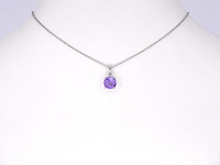 Witgouden hanger met amethist, excl. ketting - afbeelding 2 van  8