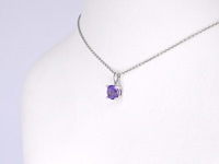 Witgouden hanger met amethist, excl. ketting - afbeelding 3 van  8