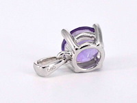 Witgouden hanger met amethist, excl. ketting - afbeelding 6 van  8