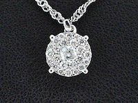 Witgouden hanger met briljant geslepen diamant, excl. ketting - afbeelding 1 van  8