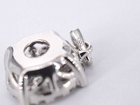 Witgouden hanger met briljant geslepen diamant, excl. ketting - afbeelding 6 van  8