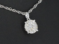 Witgouden hanger met briljant geslepen diamant, excl. ketting