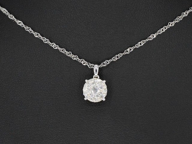 Witgouden hanger met briljant geslepen diamant, excl. ketting - afbeelding 2 van  7