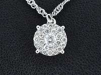 Witgouden hanger met briljant geslepen diamant, excl. ketting - afbeelding 4 van  7