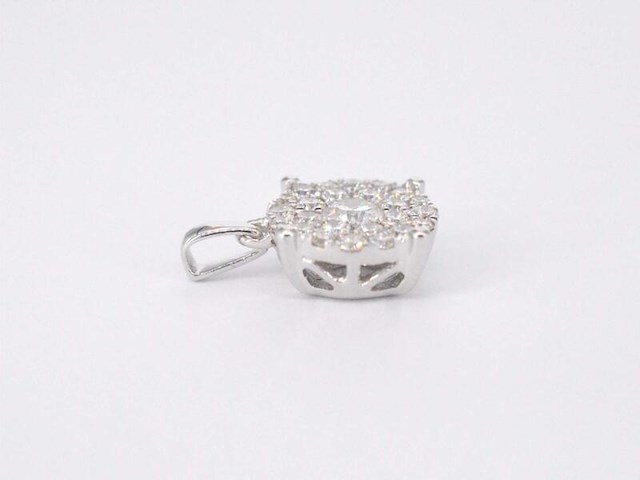 Witgouden hanger met briljant geslepen diamant, excl. ketting - afbeelding 5 van  8