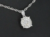 Witgouden hanger met briljant geslepen diamant, excl. ketting