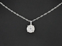 Witgouden hanger met briljant geslepen diamant, excl. ketting - afbeelding 2 van  7