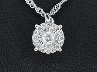 Witgouden hanger met briljant geslepen diamant, excl. ketting - afbeelding 4 van  7