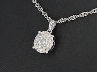 Witgouden hanger met briljant geslepen diamant, excl. ketting - afbeelding 5 van  7