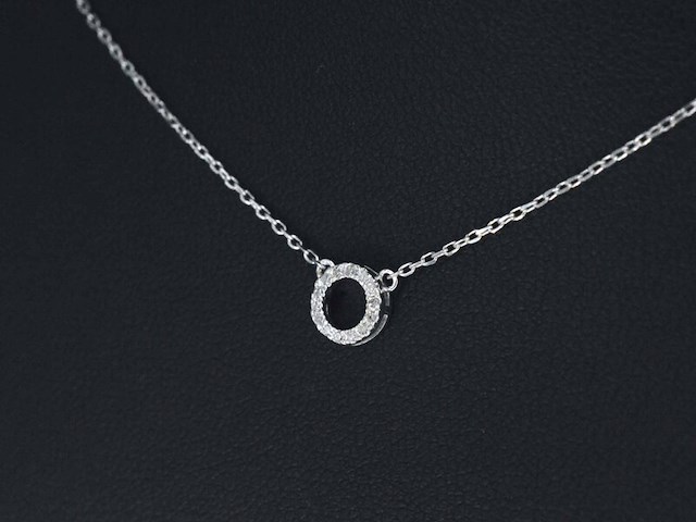 Witgouden hanger met diamant, incl. ketting - afbeelding 3 van  6