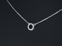 Witgouden hanger met diamant, incl. ketting - afbeelding 3 van  6