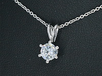 Witgouden hanger met diamant van 0.70 carat, excl. ketting - afbeelding 4 van  8