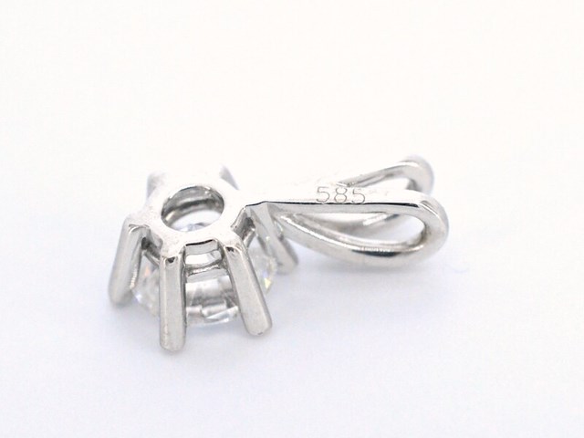 Witgouden hanger met diamant van 0.70 carat, excl. ketting - afbeelding 6 van  8