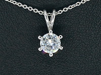 Witgouden hanger met diamant van 0.70 carat, excl. ketting - afbeelding 1 van  6