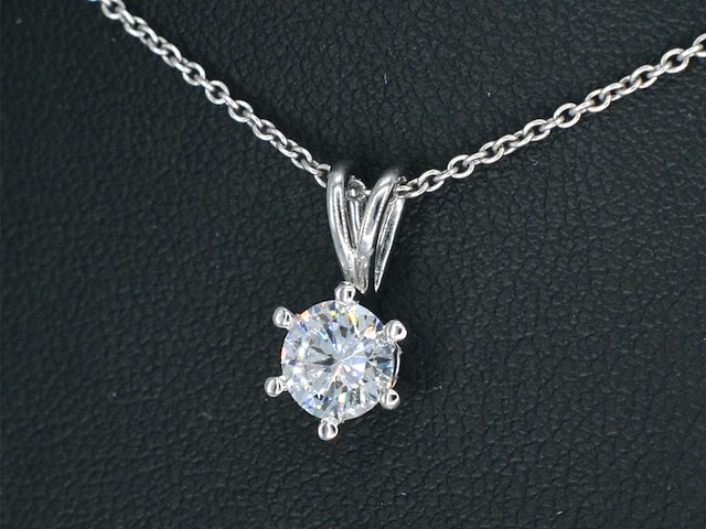 Witgouden hanger met diamant van 0.70 carat, excl. ketting - afbeelding 4 van  6