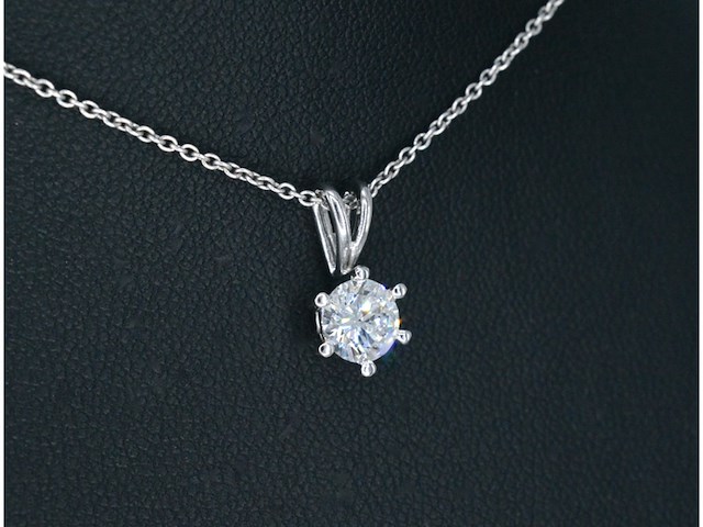 Witgouden hanger met diamant van 0.70 carat, excl. ketting - afbeelding 5 van  6