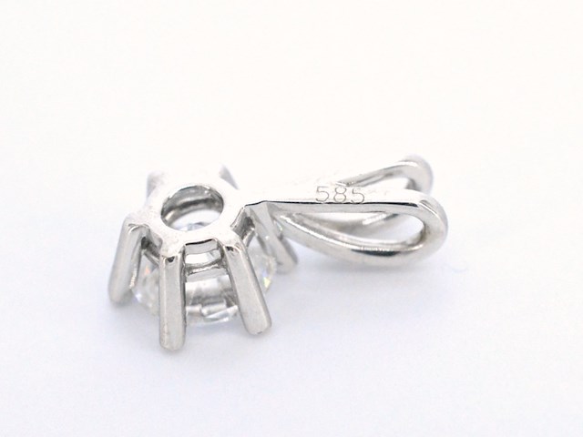 Witgouden hanger met diamant van 0.70 carat, excl. ketting - afbeelding 6 van  6