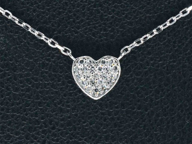 Witgouden hanger met diamant - afbeelding 1 van  8