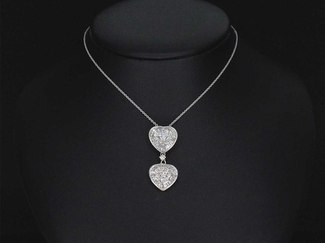 Witgouden hanger met diamanten 1.60 carat - afbeelding 2 van  6