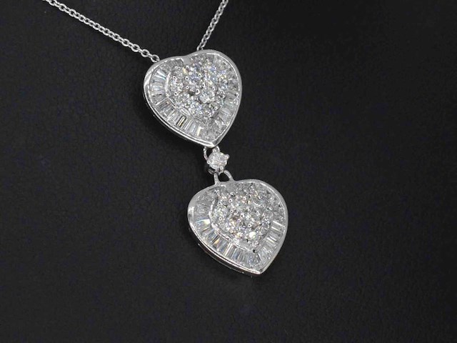 Witgouden hanger met diamanten 1.60 carat - afbeelding 4 van  6