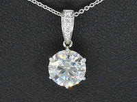 Witgouden hanger met diamanten en briljant 2.00 carat - afbeelding 9 van  9