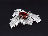 Witgouden hanger met diamanten en edelsteen spessartien van 13 carat - afbeelding 5 van  8