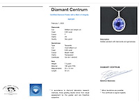 Witgouden hanger met diamanten en een tanzaniet - afbeelding 10 van  12
