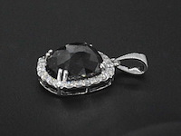 Witgouden hanger met diamanten en een zwarte diamant (enhanced) van 4.80 carat, excl. ketting - afbeelding 5 van  7