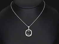 Witgouden hanger met diamanten en een zwarte diamant van 4.80 carat, excl. ketting - afbeelding 2 van  9