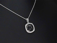 Witgouden hanger met diamanten en een zwarte diamant van 4.80 carat, excl. ketting - afbeelding 4 van  9