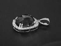 Witgouden hanger met diamanten en een zwarte diamant van 4.80 carat, excl. ketting - afbeelding 5 van  9