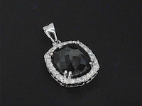 Witgouden hanger met diamanten en een zwarte diamant van 4.80 carat, excl. ketting - afbeelding 6 van  9